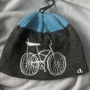 Kids Blue and Gray Bicycle Beanie